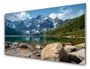 Obraz na akrylátovom skle Hora jazero príroda 120x60 cm 2 Prívesky