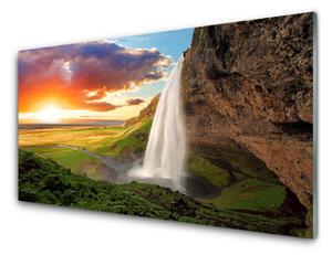 Obraz na skle Hora vodopád príroda 140x70 cm 2 Prívesky