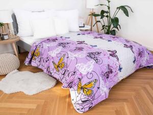 MKLozkoviny.sk Prehoz na posteľ – Karolína fialová 220 × 240 cm