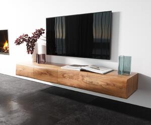 DELIFE TV stolík New Live-Edge 175 cm akácia prírodná 4 dvierka závesný