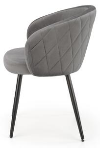 Sivá zamatová stolička LANGS 430