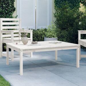 Záhradný stolík biely 121x82,5x45 cm borovicový masív