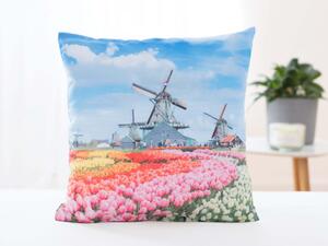 Carbotex Obliečka na vankúšik 40 × 40 cm – Větrné mlýny v Holandsku