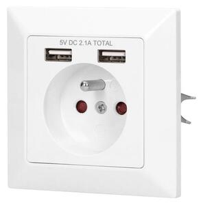 Zásuvka 230V s dvomi portmi USB A + USB C