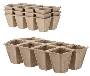 Rašelinové kvetináče 3 kusy 24,5 x 12,5 x 6 cm / 24 priesad