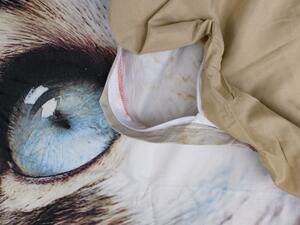 3D obliečky BLUE EYED CAT biele + obliečka na vankúš 40 x 40 cm zadarmo Rozmer obliečky: 70 x 90 cm | 140 x 200 cm