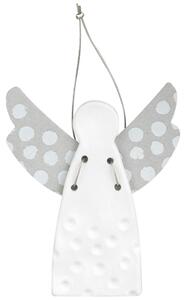 Räder Porcelánový závesný anjel DOTS SILVER (9 cm)