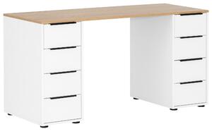 PÍSACÍ STÔL, biela, farba duba, 55,5/140/73,1 cm MID.YOU - Online Only kancelárie, Online Only