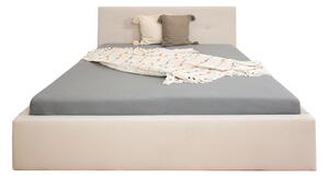 Čalúnená manželská posteľ s úložným priestorom Ingrit - krémová Rozmer: 180x200