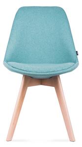 Tyrkysová stolička NETAL s bukovými nohami