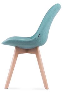Tyrkysová stolička NETAL s bukovými nohami
