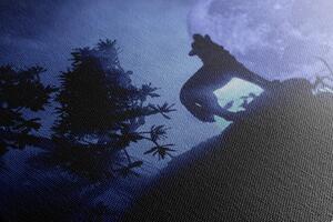 Obraz vlk v splne mesiaca