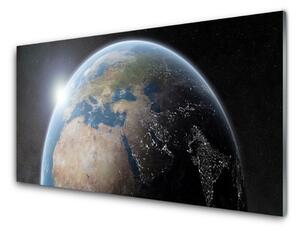 Sklenený obklad Do kuchyne Planéta zem vesmír 120x60 cm