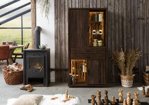 BARK Skriňa Akácia 88x40x180 tmavohnedá, lakovaná
