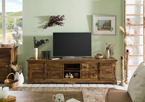 RODEZ TV doska mango 220x45x60 tmavo hnedá olejovaná