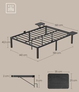 Kovová manželská posteľ 140 cm RMB093B01