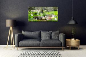 Skleneny obraz Zahra strom kvety príroda 125x50 cm