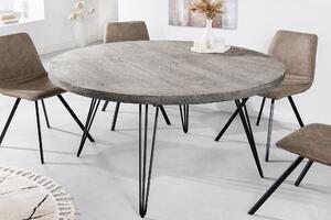 Jedálenský stôl SCORPION Ø 120 cm okrúhly mango sivý