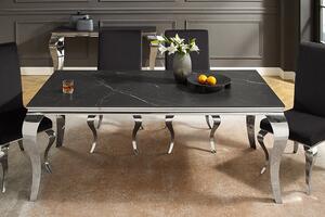 Jedálenský stôl MODERN BAROCK 180 cm chróm spekaný kameň