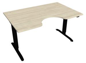 Elektricky výškovo nastaviteľný stôl Hobis Motion Ergo - 2 segmentový, štandardný ovládač Šírka: 180 cm, Farba dosky: agát, Farba kovu: čierna RAL 9005