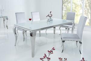 Jedálenský stôl MODERN BAROCK 180cm temperované sklo biely