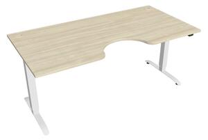 Elektricky výškovo nastaviteľný stôl Hobis Motion Ergo - 2 segmentový, štandardný ovládač Šírka: 120 cm, Farba dosky: sivá, Farba kovu: biela RAL 9016