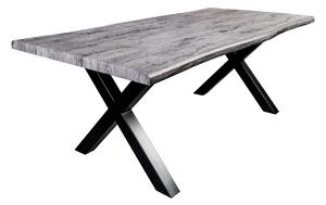 Jedálenský stôl WILD 160cm doska 50mm bielený divoký dub sivý