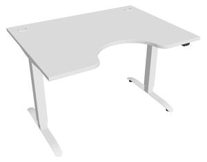 Elektricky výškovo nastaviteľný stôl Hobis Motion Ergo - 2 segmentový, štandardný ovládač Šírka: 160 cm, Farba dosky: jelša, Farba kovu: biela RAL 9016