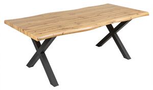 Jedálenský stôl WILD 160cm doska 50mm X-nohy divoký dub prírodný