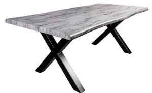 Jedálenský stôl WILD 200cm doska 50mm bielený divoký dub sivý