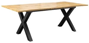 Jedálenský stôl WILD 160-200cm doska 25mm X-nohy divoký dub prírodný rozkladací