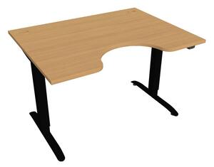 Elektricky výškovo nastaviteľný stôl Hobis Motion Ergo - 2 segmentový, štandardný ovládač Šírka: 120 cm, Farba kovu: čierna RAL 9005