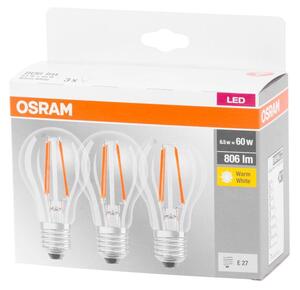 3 ks Ziarovka OSRAM® BASIC LED FR 060 (ean9351) non-dim 7W/827 E27 2700K MULTIPACK bal. 3 ks, Star