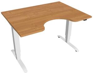 Elektricky výškovo nastaviteľný stôl Hobis Motion Ergo - 3 segmentový, štandardný ovládač Šírka: 120 cm, Farba dosky: biela, Farba kovu: čierna RAL 9005