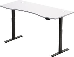 Elektricky výškovo nastaviteľný stôl Hi5 - 2 segmentový, pamäťový ovládač - čierna konštrukcia, biela doska