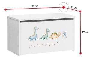 Úložný box VERA, 73x42x40, biela/dinosaurus