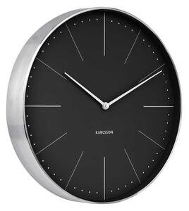 KARLSSON Nástenné hodiny Normann – čierne 37,5 x 37,5 cm