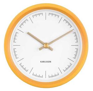 KARLSSON Nástenné hodiny Dense – žlté 12,5 x 12,5 cm