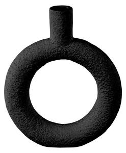 PRESENT TIME Váza Ring kulatá – čierna 18 x 22,5 cm
