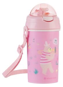 Hrnček so silikónovou slamkou a popruhom 450ml Music Fest Pink