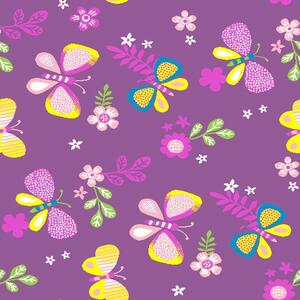 Detský kusový koberec Motýlik 5291 fialový - 80x120 cm