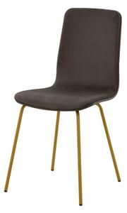 Hnedá velúrová stolička VINGE