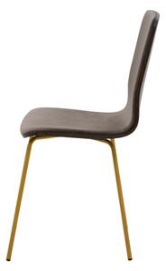Hnedá velúrová stolička VINGE