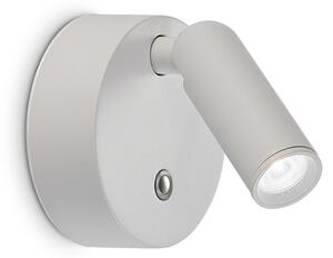 Ideal lux 350233 LED bodové nástenné svietidlo BEAN | 3W integrovaný LED zdroj | 180lm | 3000K | vypínač | biela