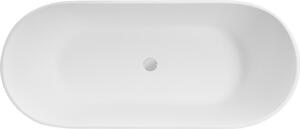 Olsen Spa Volně stojící vana MOYA bílá lesklá - Barva - Bílá lesklá, Barva sifonu - Chrom, Rozměr vany - 160 × 68 cm VANMOYA160C