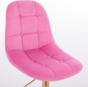LuxuryForm Barová stolička SAMSON VELUR na striebornom tanieri - ružová