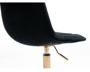 Stolička SAMSON VELUR na strieborné podstave s kolieskami - čierna