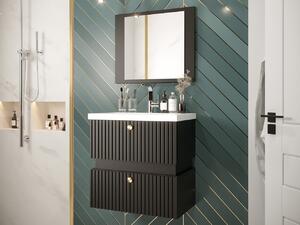 Kúpeľňový nábytok Syliko VI, Sifón: bez sifónu, Umývadlo: nie, Farby: biela/biela + čierna Mirjan24 5903211250552