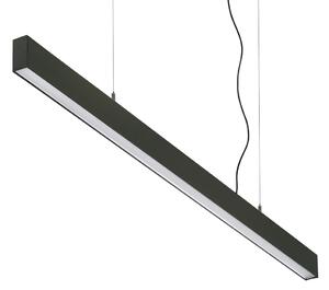 Ideal lux 369112 LED závesné stropné svietidlo OFFICE | 30W integrovaný LED zdroj | 1940lm | 3000K | sťahovacie | na lanku | čierna