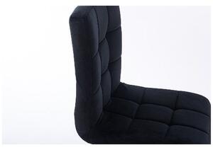 LuxuryForm Barová stolička TOLEDO VELUR na čierne podstave - čierna